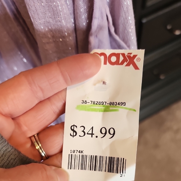 Shimmering Purple and Beige Maxi Dress - Picture 5 of 6